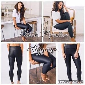 Zyia Black Metallic Light n Tight Hi-Rise